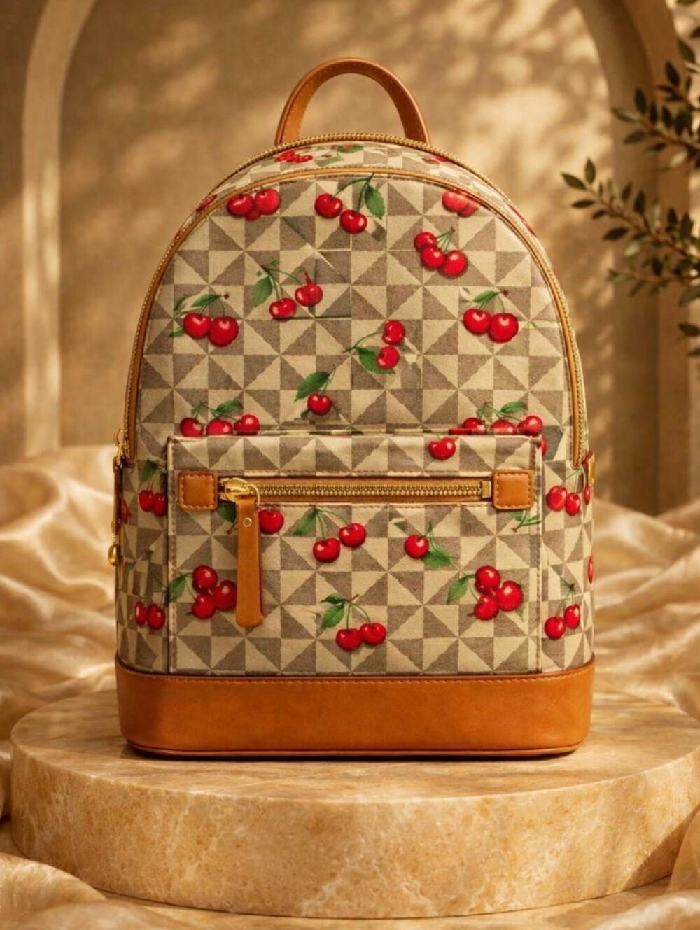 Grandpa's Orchard 3 PC Vintage Fruit Designer Backpack Set